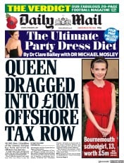 Daily Mail () Newspaper Front Page for 6 November 2017