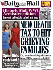 Daily Mail () Newspaper Front Page for 6 November 2018