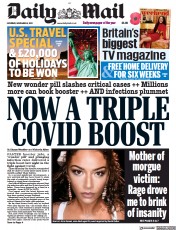 Daily Mail () Newspaper Front Page for 6 November 2021