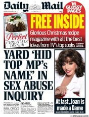 Daily Mail () Newspaper Front Page for 6 December 2014