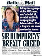 Daily Mail () Newspaper Front Page for 6 January 2017