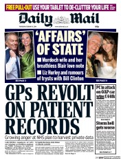 Daily Mail () Newspaper Front Page for 6 February 2014
