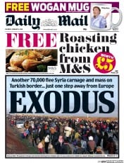 Daily Mail () Newspaper Front Page for 6 February 2016