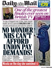 Daily Mail () Newspaper Front Page for 6 February 2023