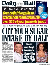 Daily Mail () Newspaper Front Page for 6 March 2014