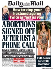 Daily Mail () Newspaper Front Page for 6 March 2017