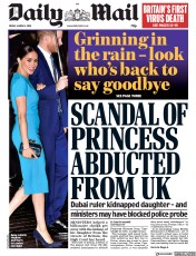 Daily Mail () Newspaper Front Page for 6 March 2020