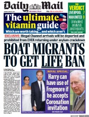Daily Mail () Newspaper Front Page for 6 March 2023