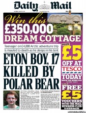 Daily Mail () Newspaper Front Page for 6 August 2011