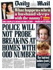 Daily Mail () Newspaper Front Page for 6 August 2015