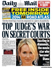Daily Mail () Newspaper Front Page for 6 September 2013