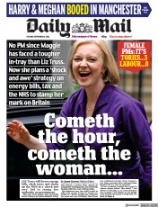 Daily Mail () Newspaper Front Page for 6 September 2022