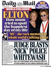 Daily Mail () Newspaper Front Page for 7 October 2019