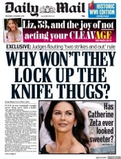 Daily Mail () Newspaper Front Page for 7 November 2018