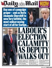 Daily Mail () Newspaper Front Page for 7 November 2019