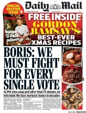Daily Mail () Newspaper Front Page for 7 December 2019