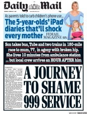 Daily Mail () Newspaper Front Page for 7 February 2019