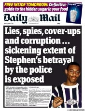 Daily Mail () Newspaper Front Page for 7 March 2014