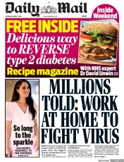 Daily Mail () Newspaper Front Page for 7 March 2020