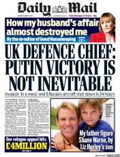Daily Mail () Newspaper Front Page for 7 March 2022