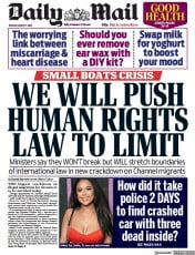 Daily Mail () Newspaper Front Page for 7 March 2023