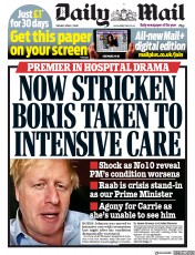 Daily Mail () Newspaper Front Page for 7 April 2020