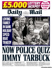 Daily Mail () Newspaper Front Page for 7 May 2013