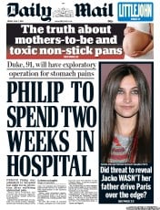 Daily Mail () Newspaper Front Page for 7 June 2013