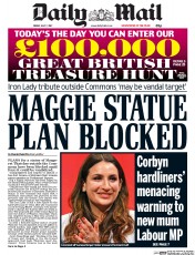 Daily Mail () Newspaper Front Page for 7 July 2017