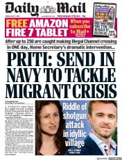 Daily Mail () Newspaper Front Page for 7 August 2020