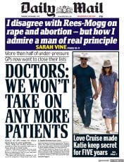 Daily Mail () Newspaper Front Page for 7 September 2017