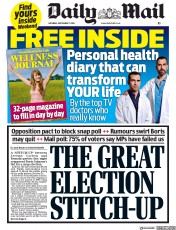 Daily Mail () Newspaper Front Page for 7 September 2019