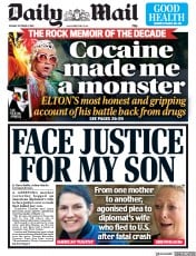 Daily Mail () Newspaper Front Page for 8 October 2019