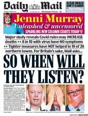 Daily Mail () Newspaper Front Page for 8 October 2020
