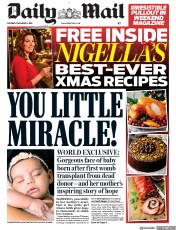 Daily Mail () Newspaper Front Page for 8 December 2018