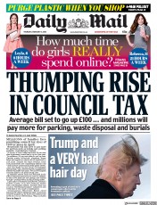 Daily Mail () Newspaper Front Page for 8 February 2018