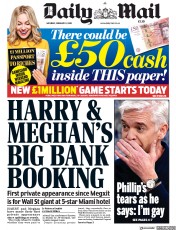 Daily Mail () Newspaper Front Page for 8 February 2020