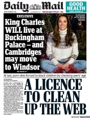 Daily Mail () Newspaper Front Page for 8 February 2022