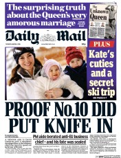 Daily Mail () Newspaper Front Page for 8 March 2016