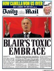 Daily Mail () Newspaper Front Page for 8 April 2015