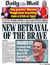 Daily Mail () Newspaper Front Page for 8 April 2019