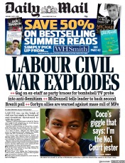 Daily Mail () Newspaper Front Page for 8 July 2019