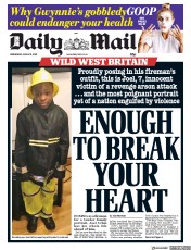 Daily Mail () Newspaper Front Page for 8 August 2018
