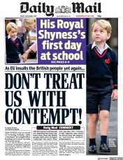 Daily Mail () Newspaper Front Page for 8 September 2017