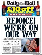 Daily Mail () Newspaper Front Page for 9 December 2017
