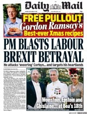 Daily Mail () Newspaper Front Page for 9 December 2019