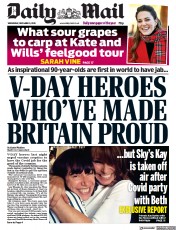 Daily Mail () Newspaper Front Page for 9 December 2020