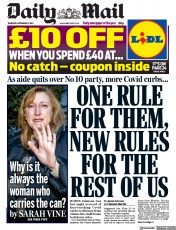 Daily Mail () Newspaper Front Page for 9 December 2021