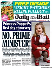Daily Mail () Newspaper Front Page for 9 January 2018