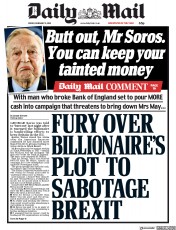 Daily Mail () Newspaper Front Page for 9 February 2018